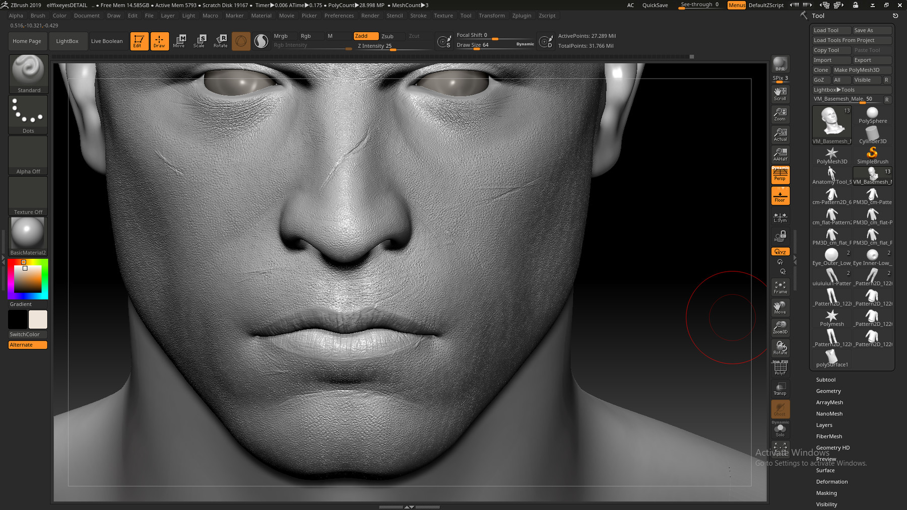 pores with zbrush