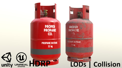 Gas Cylinder 11 kg Red Clean&Dirty