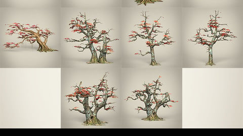 3D Game Ready Maple Tree Collection