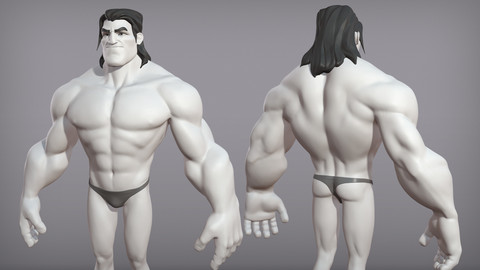 Cartoon male character Sam base mesh