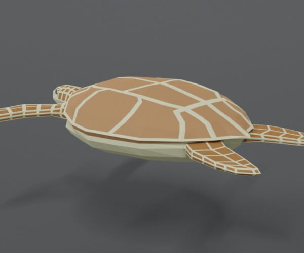 ArtStation - Low Poly Cartoon Loggerhead Sea Turtle | Game Assets