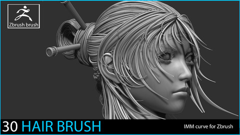 30 Imm Hair Brush for Zbrush