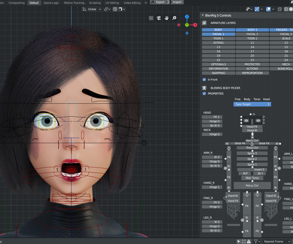 ArtStation - Rigged - Stylized Character Girl - Sarah - Blender Cycles ...