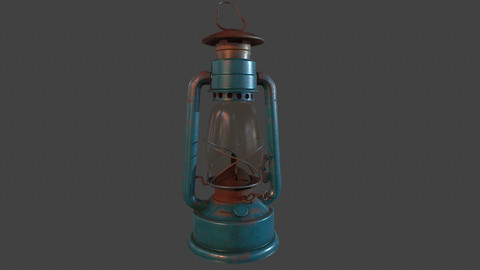 old  lantern lowpoly model