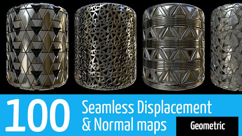 100 Seamless Alpha/Displacement & Normal patterns - Geometric