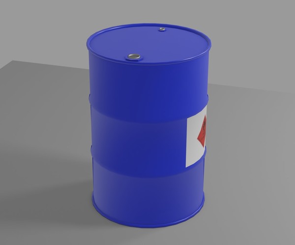 ArtStation Steel Drum Gas Barrel Tambor de Gasolina Lowpoly 3D