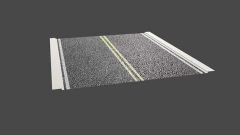Asphalt Street Kit - Rua de Asfalto Low-poly 3D model