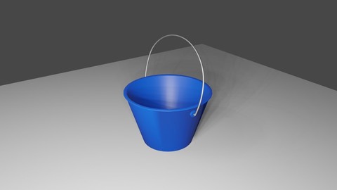 Blue Bucket - Balde azul Low-poly 3D model