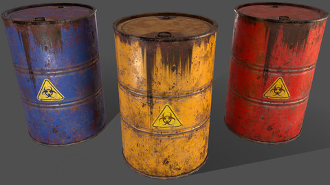 PBR Oil Drum Barrel A3 - Biohazard Toxic waste