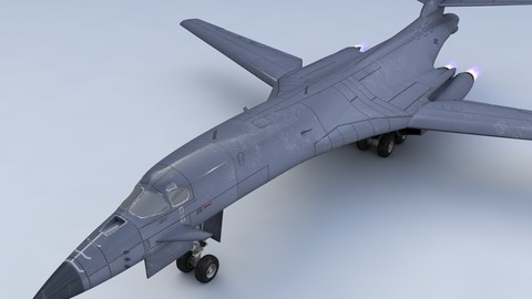 B 1B Lancer Bomber 3D Model