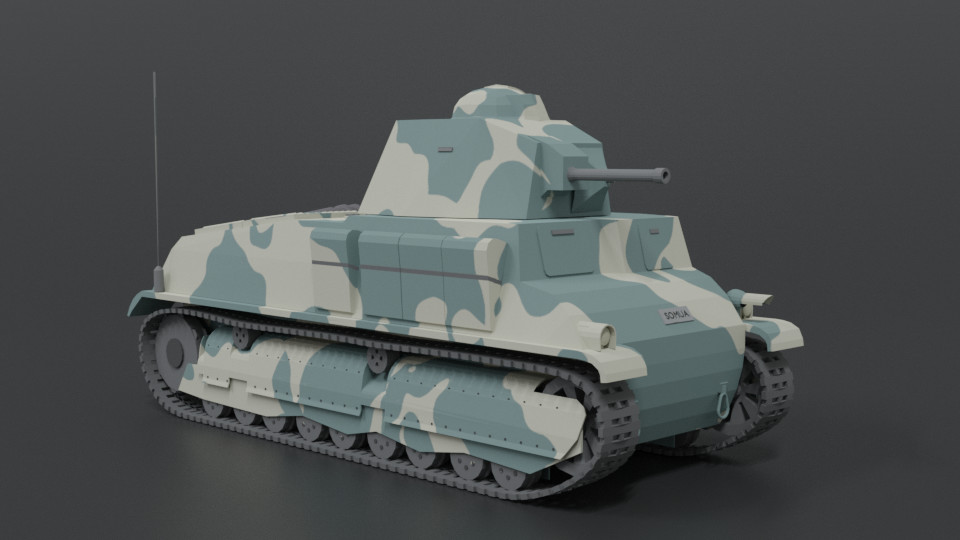 ArtStation - Low Poly Cartoon Somua S35 Tank | Game Assets