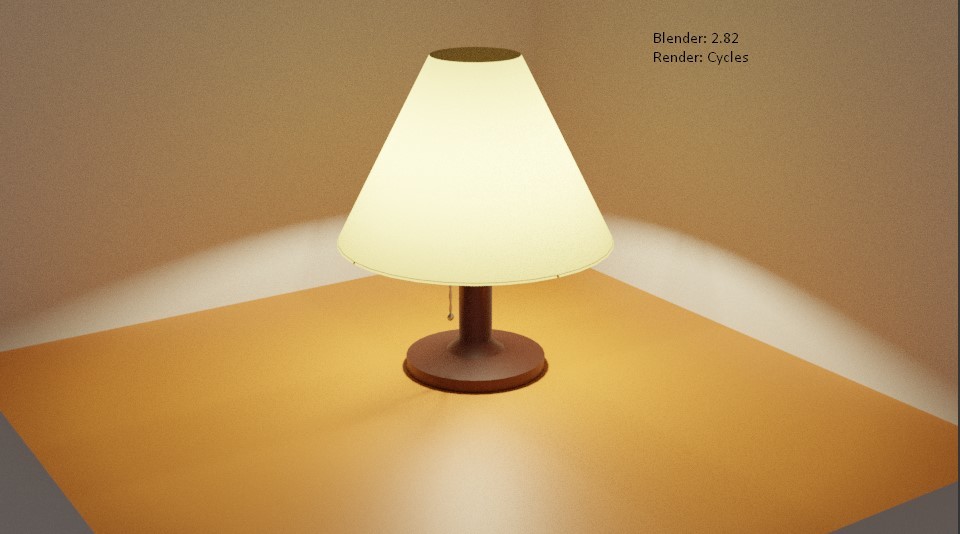 ArtStation - Bedside Lamp - Lampshade - Abajur Low-poly 3D model | Game ...