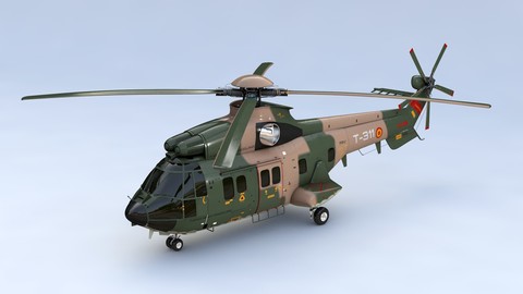 Eurocopter AS 332 superpuma 3D Model