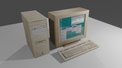 Old Computer - Computador Velho Low-poly 3D model