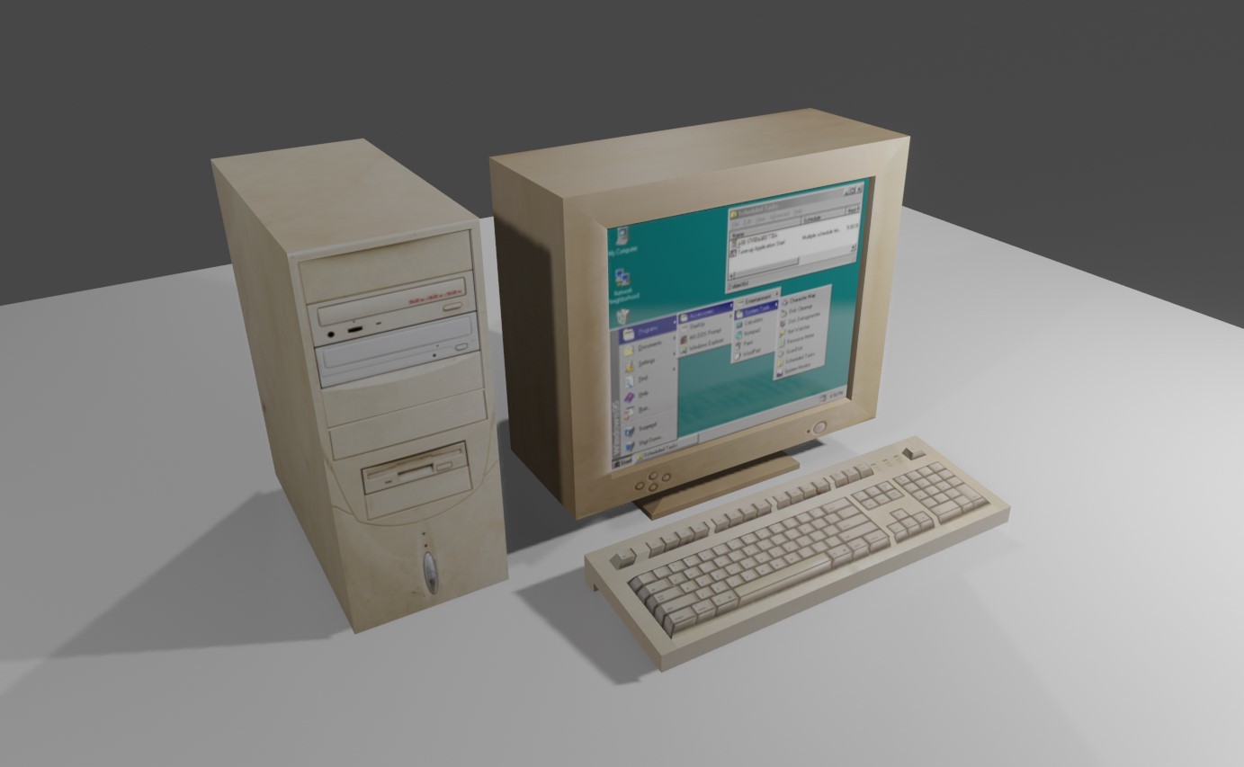 ArtStation - Old Computer - Computador Velho Low-poly 3D model | Game ...