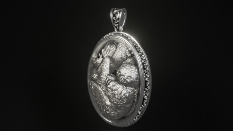 Sloth Cameo Pendant
