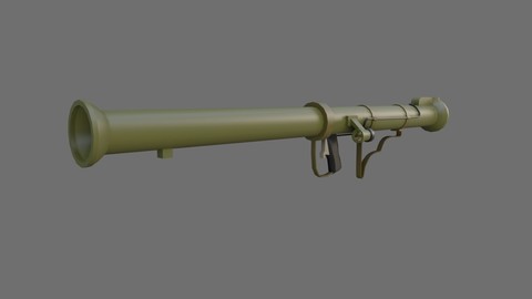 Bazooka M20 - RPG - Rocket launcher Low-poly 3D model