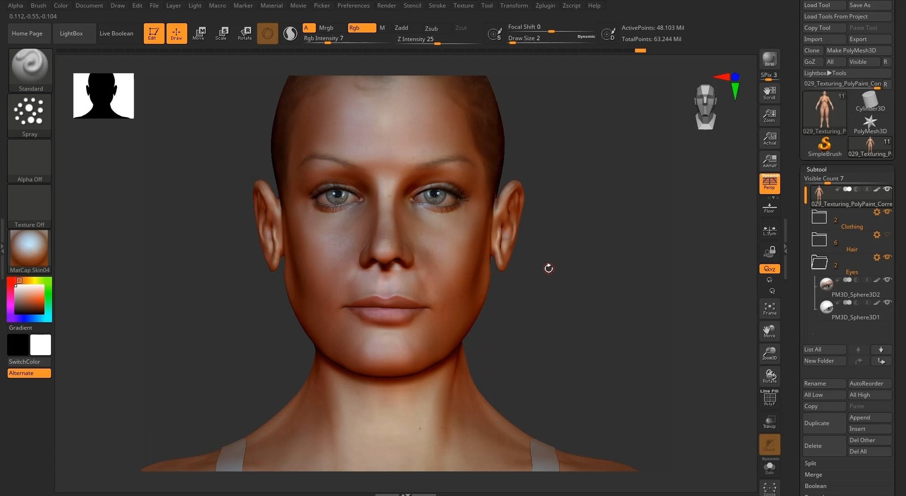 how to do projection painting zbrush