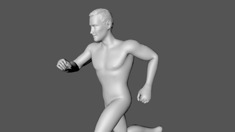 Decorative Man Sculpture Low-poly 3D model