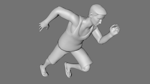 Decorative Man Sculpture Low-poly 3D model