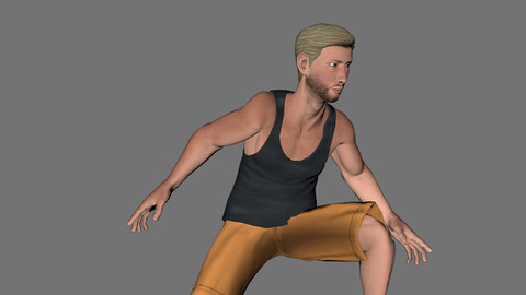 Animated Man -Rigged 3d game character Low-poly 3D model