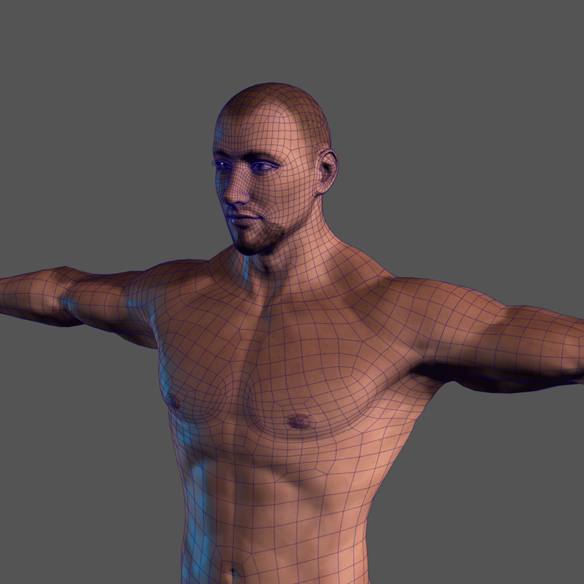 ArtStation - Animated Naked Man-Rigged 3d game character Low-poly 3D