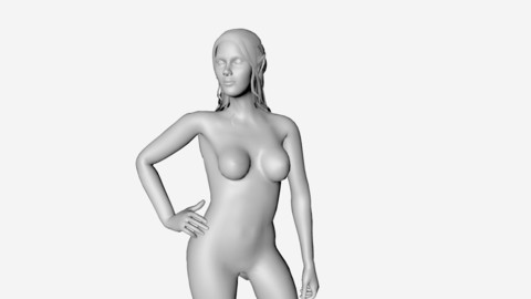 Elf Statue Low-poly 3D model