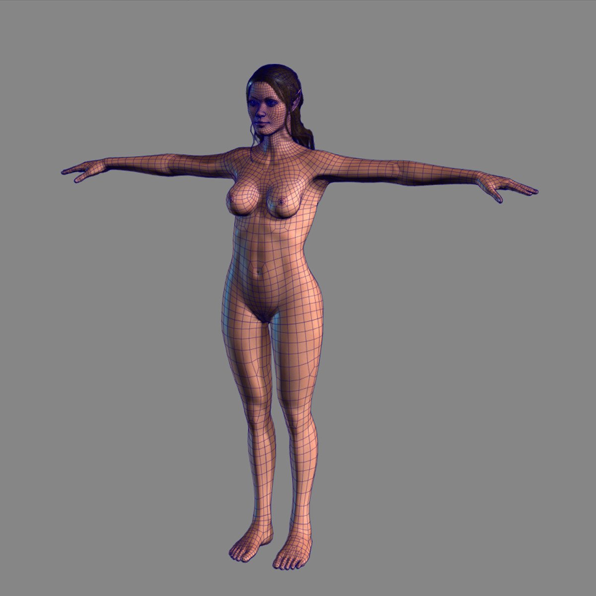 ArtStation - Animated Naked Elf Woman-Rigged 3d game character Low-poly 3D  model | Game Assets