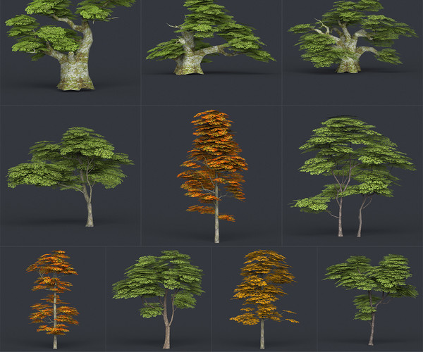 ArtStation - Low Poly 10 Tree Collection Release 2 | Resources