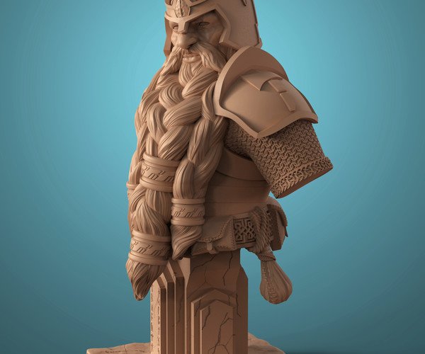 ArtStation Dwarf bust for 3D Print Resources