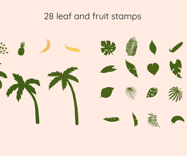 ArtStation - Tropical Summer Stamp and Brush set for Procreate | Brushes