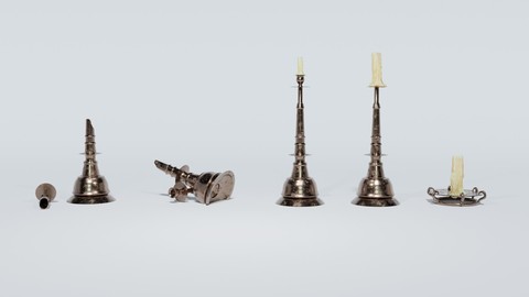 Candle stands pack + Lowpoly candles