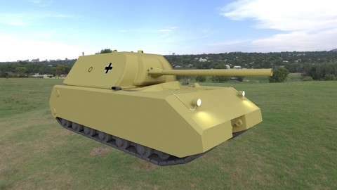 "Maus" super-heavy world war 2 tank 3D model