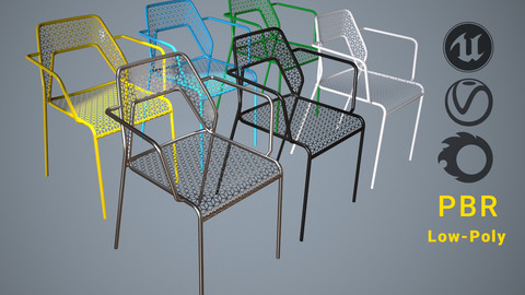 outdoor armchair low-poly PBR