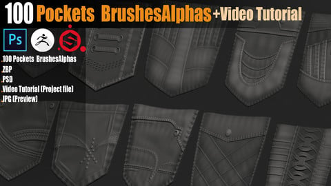 100 Pockets  BrushesAlphas + Video Tutorial