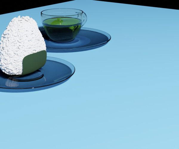 ArtStation - Green Tea and Rice ball 3D Model | Resources