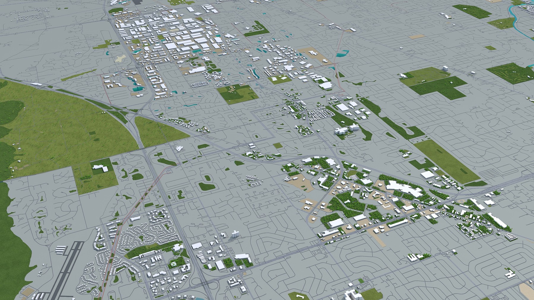 Artstation - Indianapolis City 3d Model 70 Km 