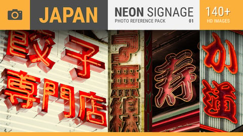 JAPAN Neon Signage 140+ Photo Reference Pack
