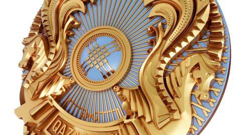 Coat of arms of Kazakhstan 3D model
