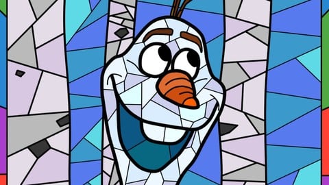 Olaf Stained Glass Digital Illustration