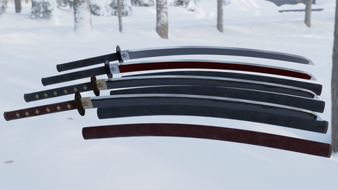 Katana Low-poly 3D model