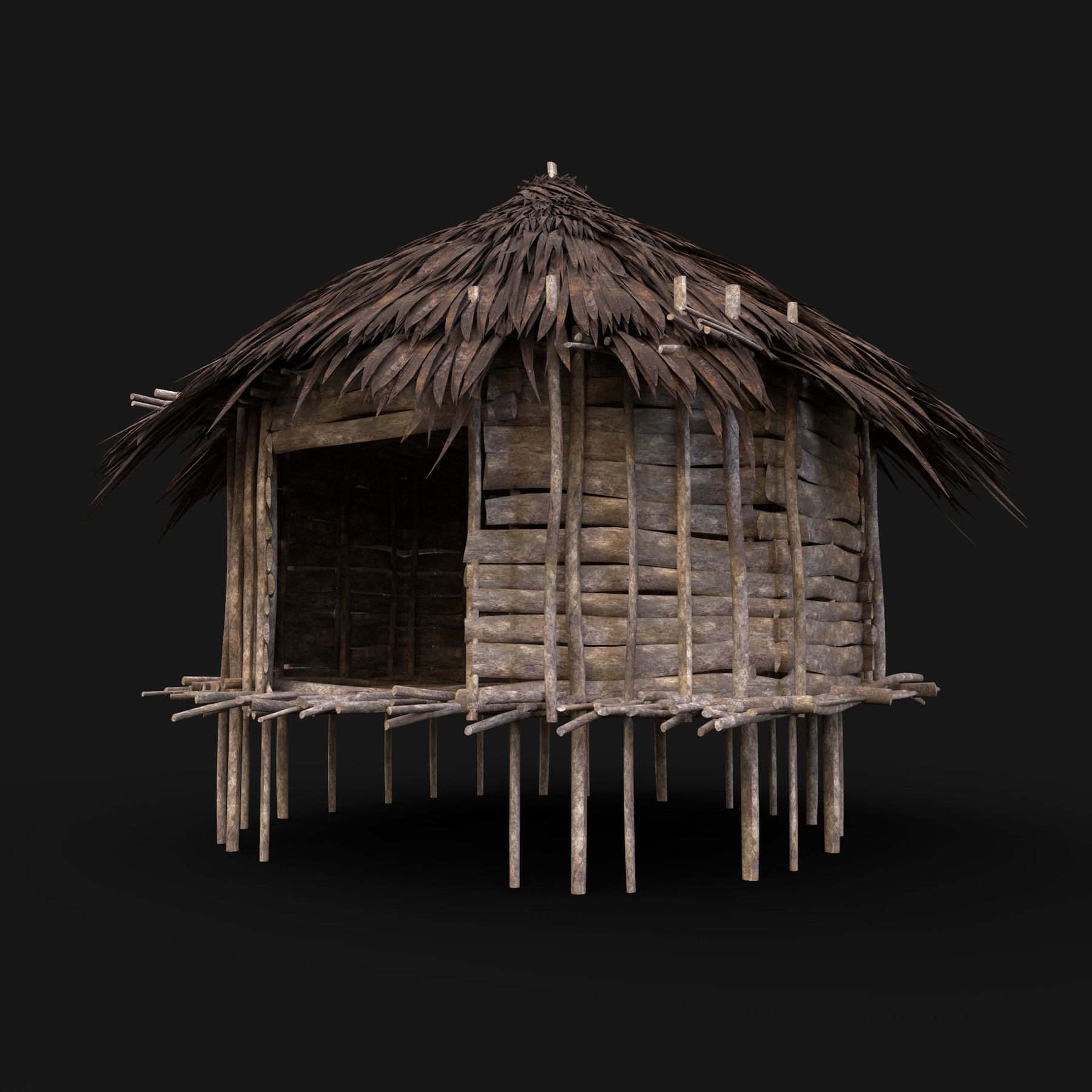 Tribal Jungle Hut - 3D Model by Enterables