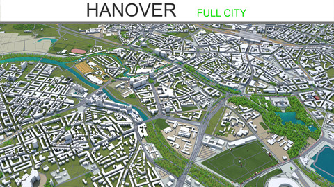 Hanover City 3D Model 40 km
