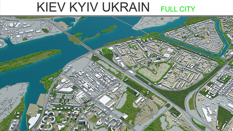 Kiev Kyiv ukrain City 3D Model  70 km