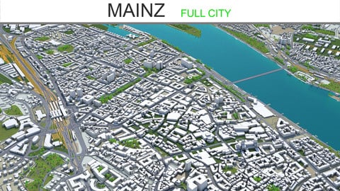 Mainz City 3D Model 40km