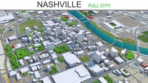 Nashville City 3D Model 60km