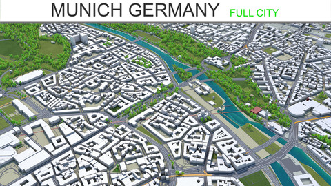 Munich City  Germany 3D Model 45 Km
