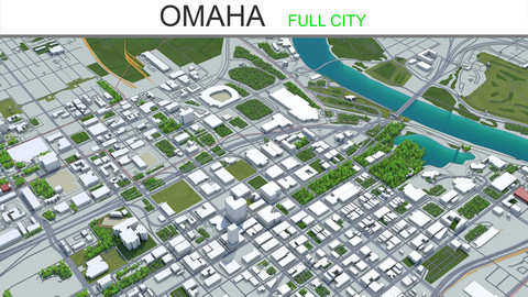 Omaha City 3D Model 75 Km