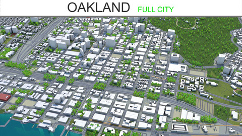 Oakland City 3D Model  50km