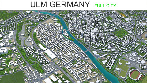 Ulm Germany City 3D Model 40km